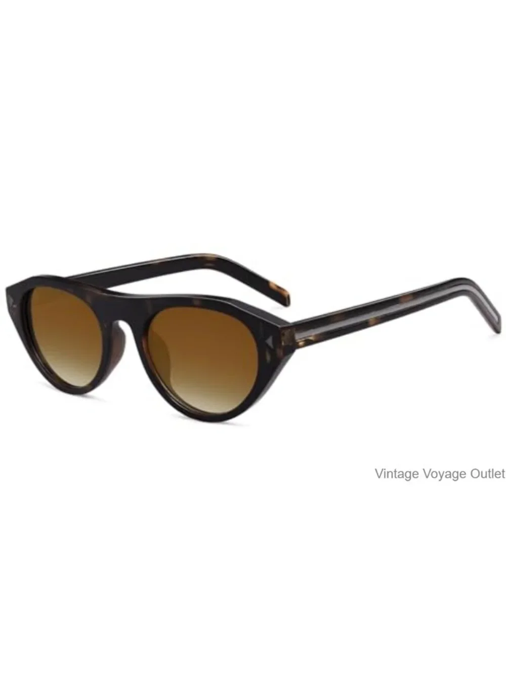 Retro Oval Cateye Sunglasses UV400 Protection Lightweight Plastic Frame